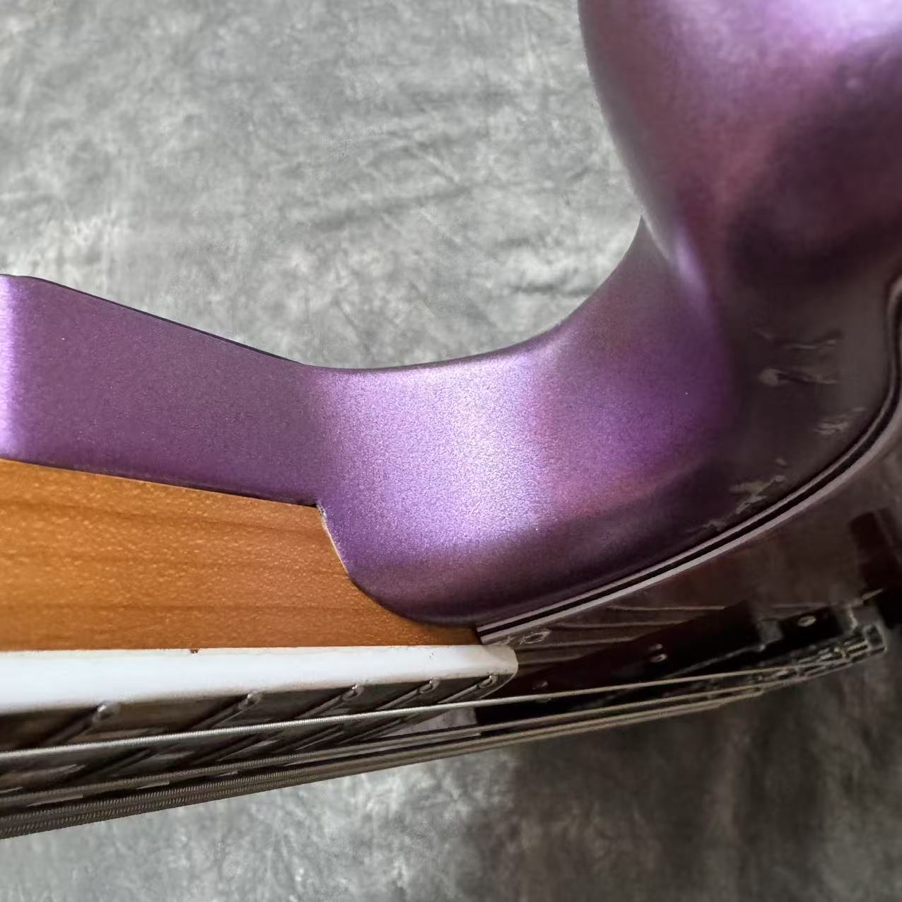 Dhatarattha Custom DEB 4 String Bass in Violet Purple over Black Paisley with RW FB with Nitrocellulose Lacquer Relic