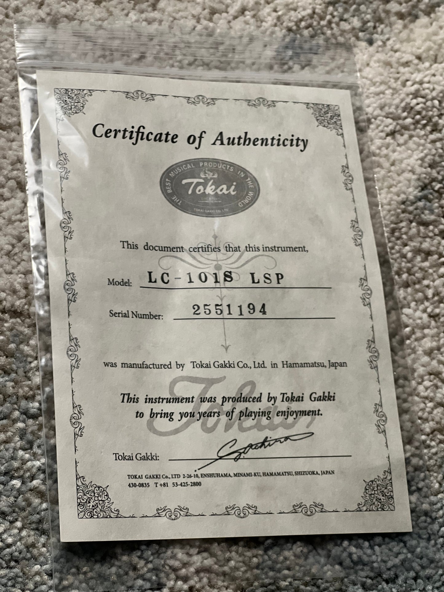 Tokai Love Rock Japan LC-101S in Lavender Sparkle 2551194