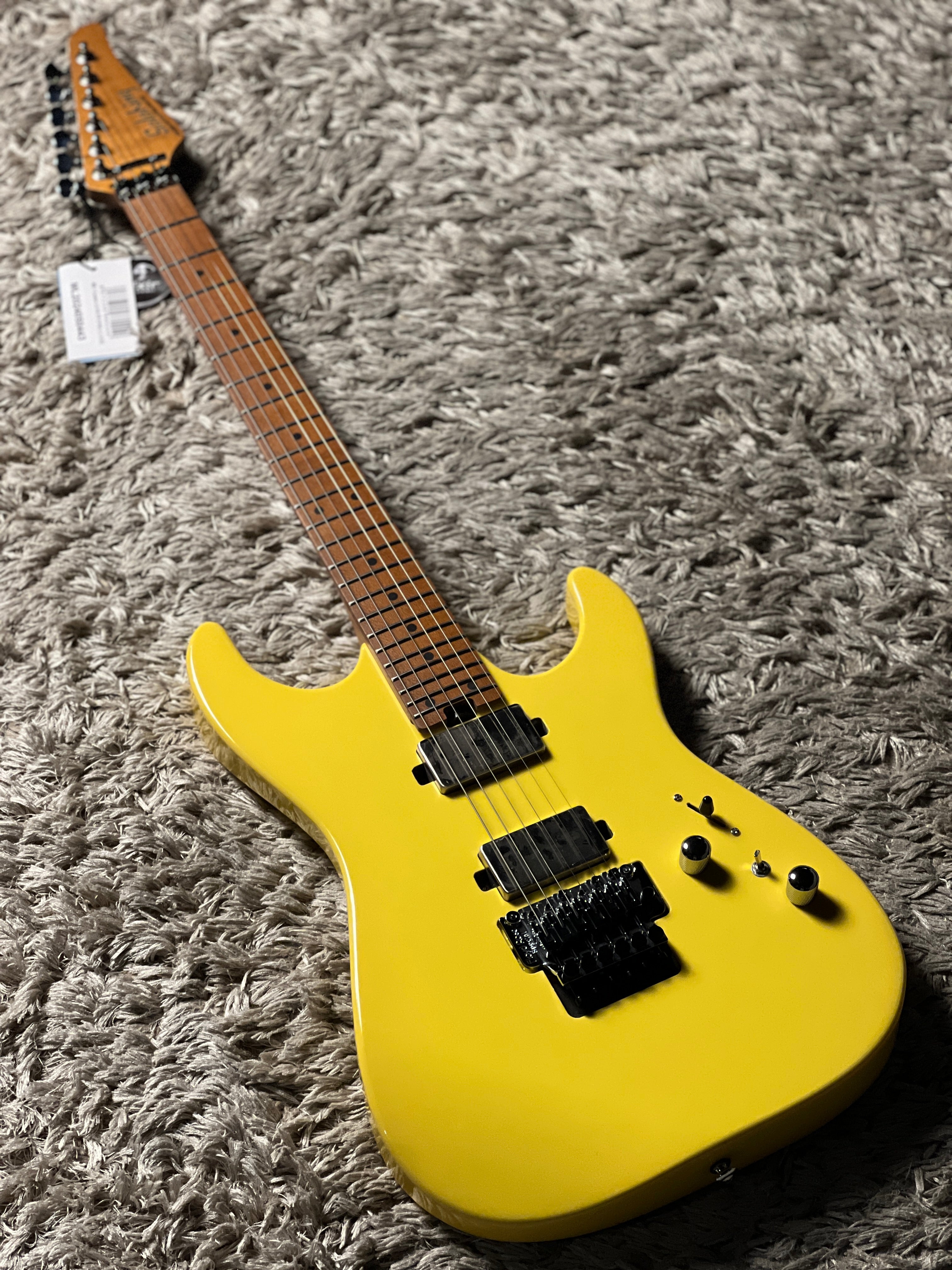 ギター Addrock not so Ol' Yeller Soloking MS-1 Custom 24 HH FR Flat Top in Bumblebee Yellow Nafiri