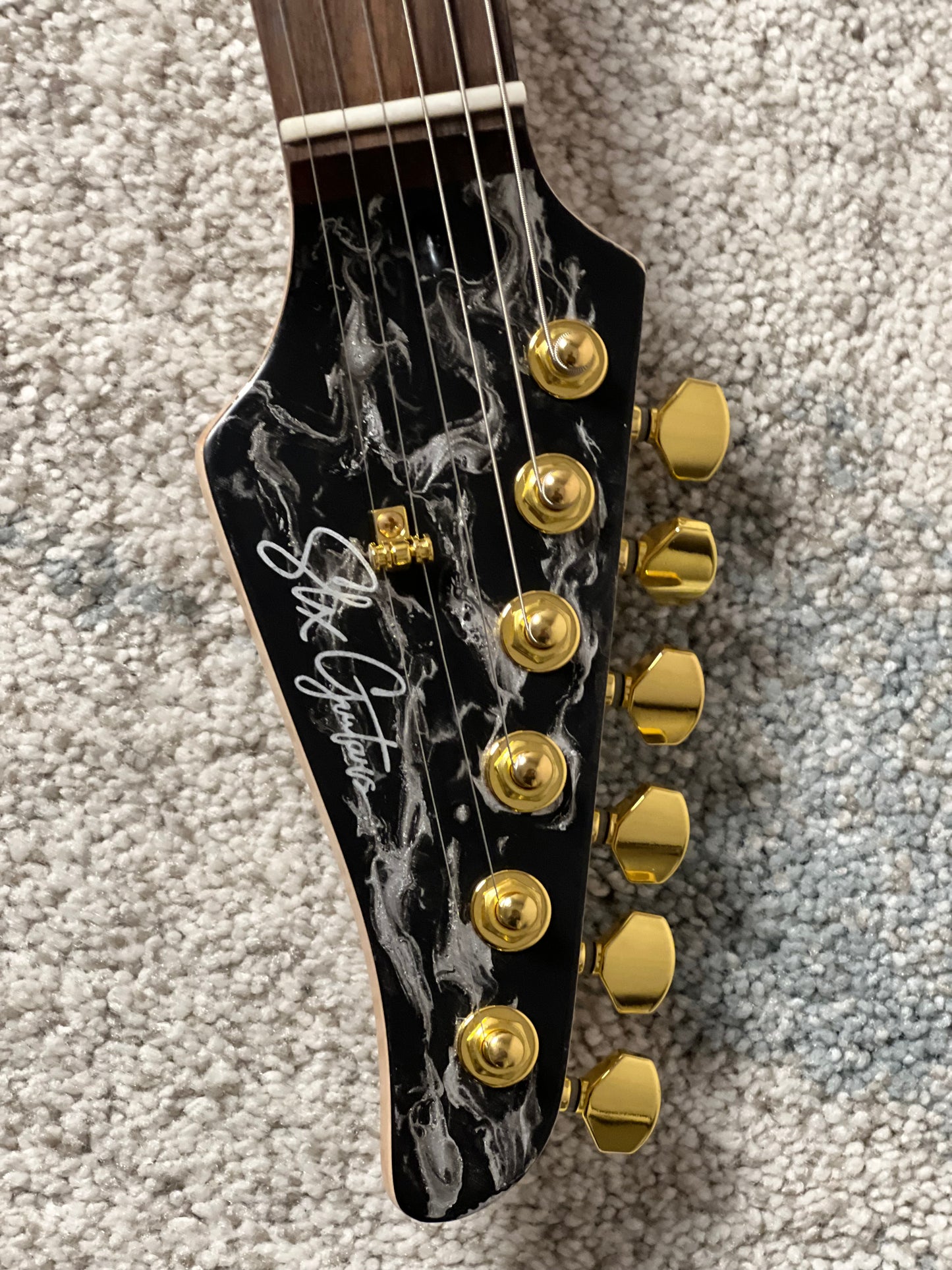 SLX X Dhatarattha Custom DST in Black Shmear with Rosewood FB