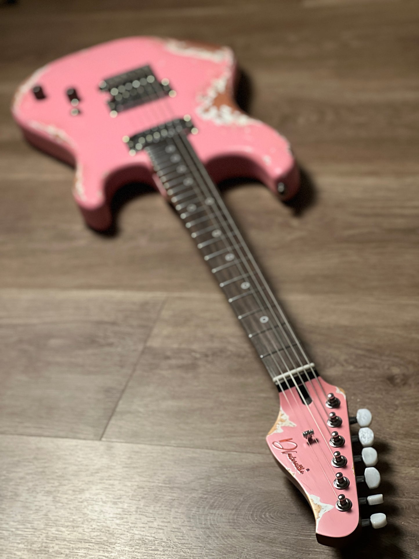 Dhatarattha Performance DST HH in Shell Pink with RW FB and Nitrocellulose Lacquer Relic