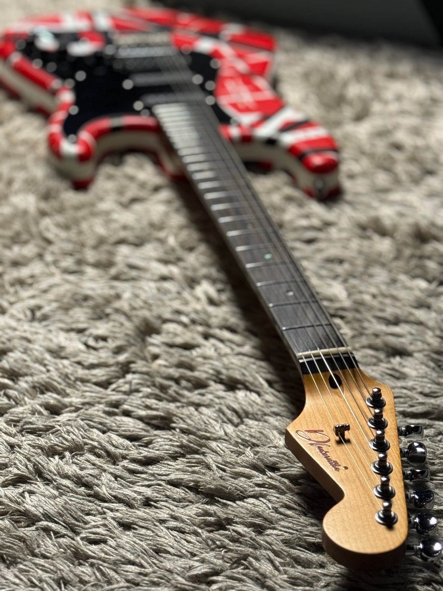 Dhatarattha Classic Red Black White Stripes with Rosewood FB and Nitrocellulose Lacquer Relic