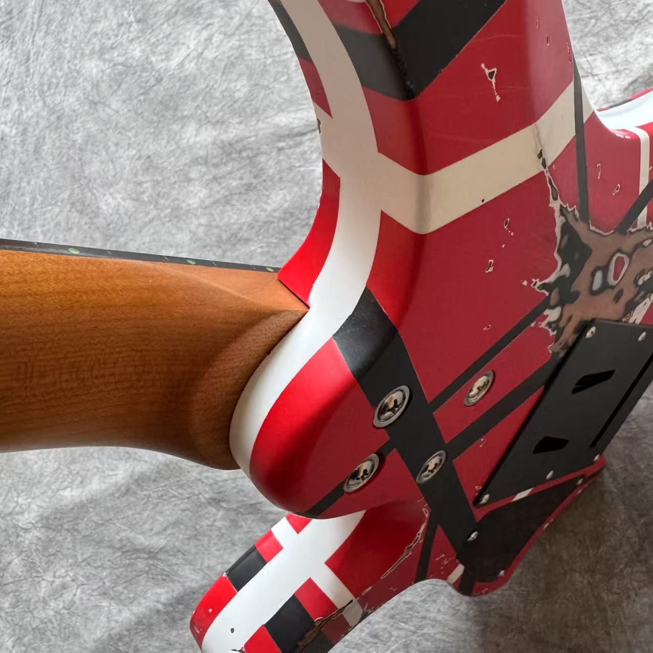 Dhatarattha Custom DHL in Red with Black and White Stripes with RW FB Heavy Relic