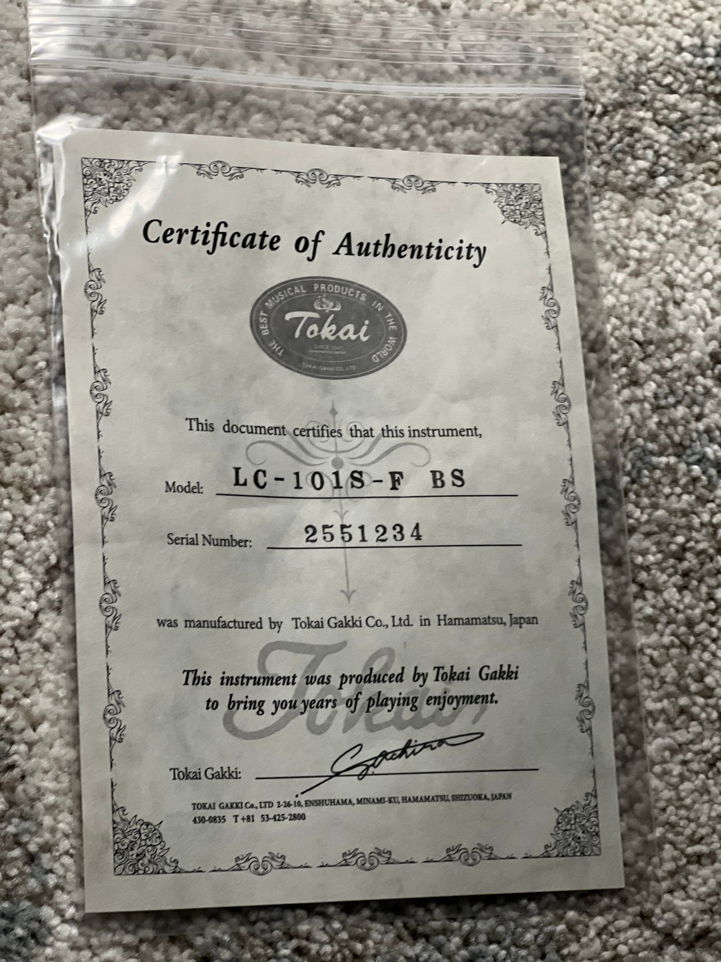 Tokai Love Rock Japan LC-101S-F BS in Brown Sunburst 2551234