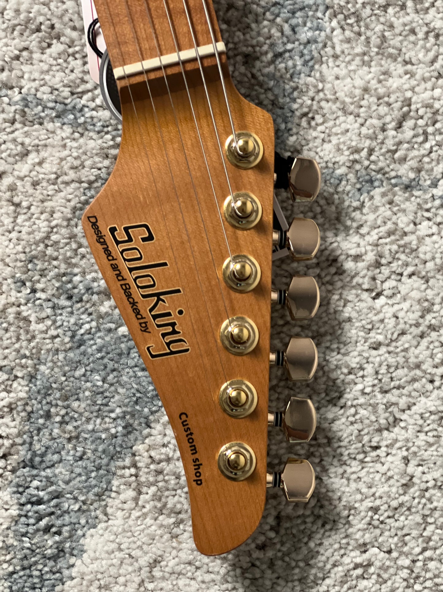 Soloking MS-1 Custom 24 HSS Boutique Black Limba/ASH with Roasted Maple FB in Natural Gloss