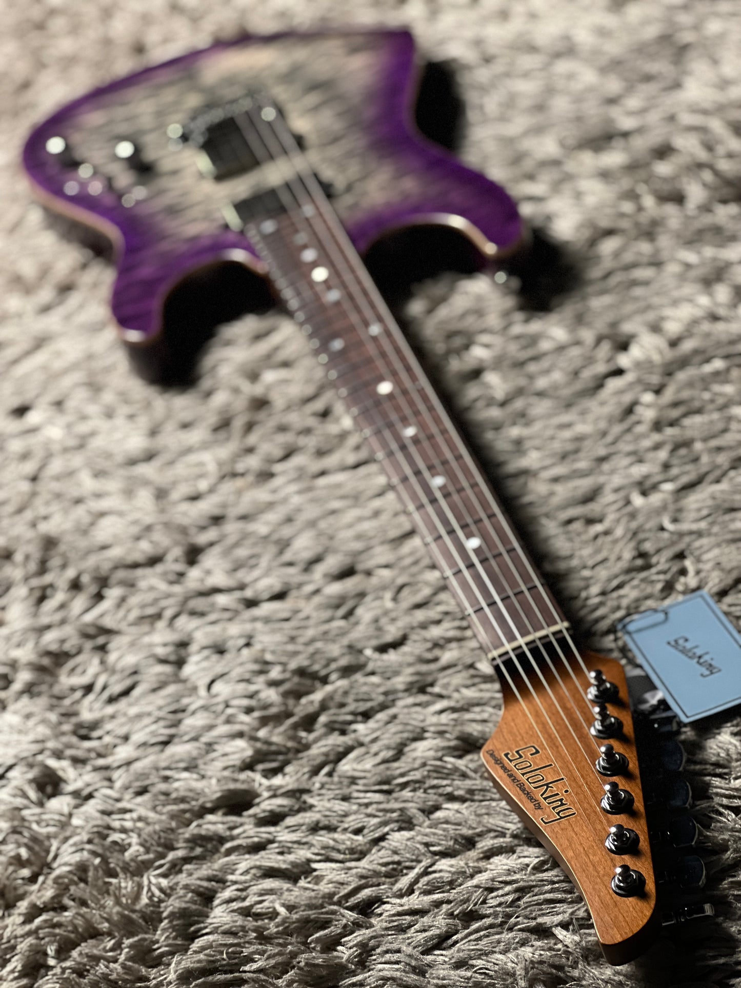 Soloking MS-1 Custom 24 HH Quilt with Rosewood FB in Charcoal Purple Burst Nafiri Special Run