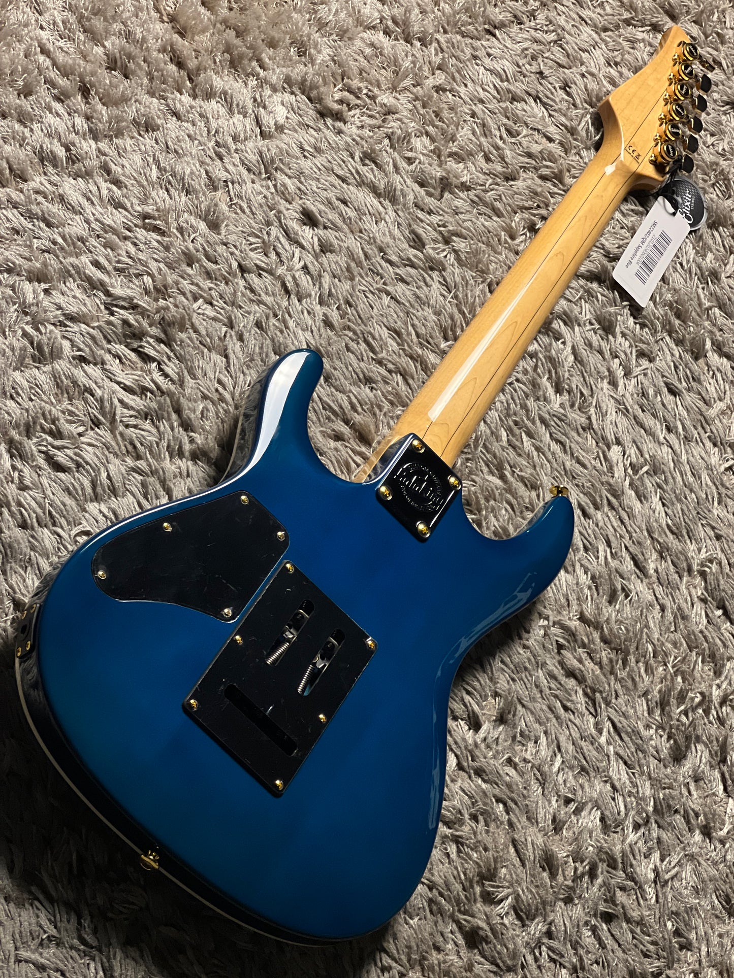 Soloking SM-22 HH QM Shredmaster with Blue Tinted Maple FB in Trans Maldives Blue