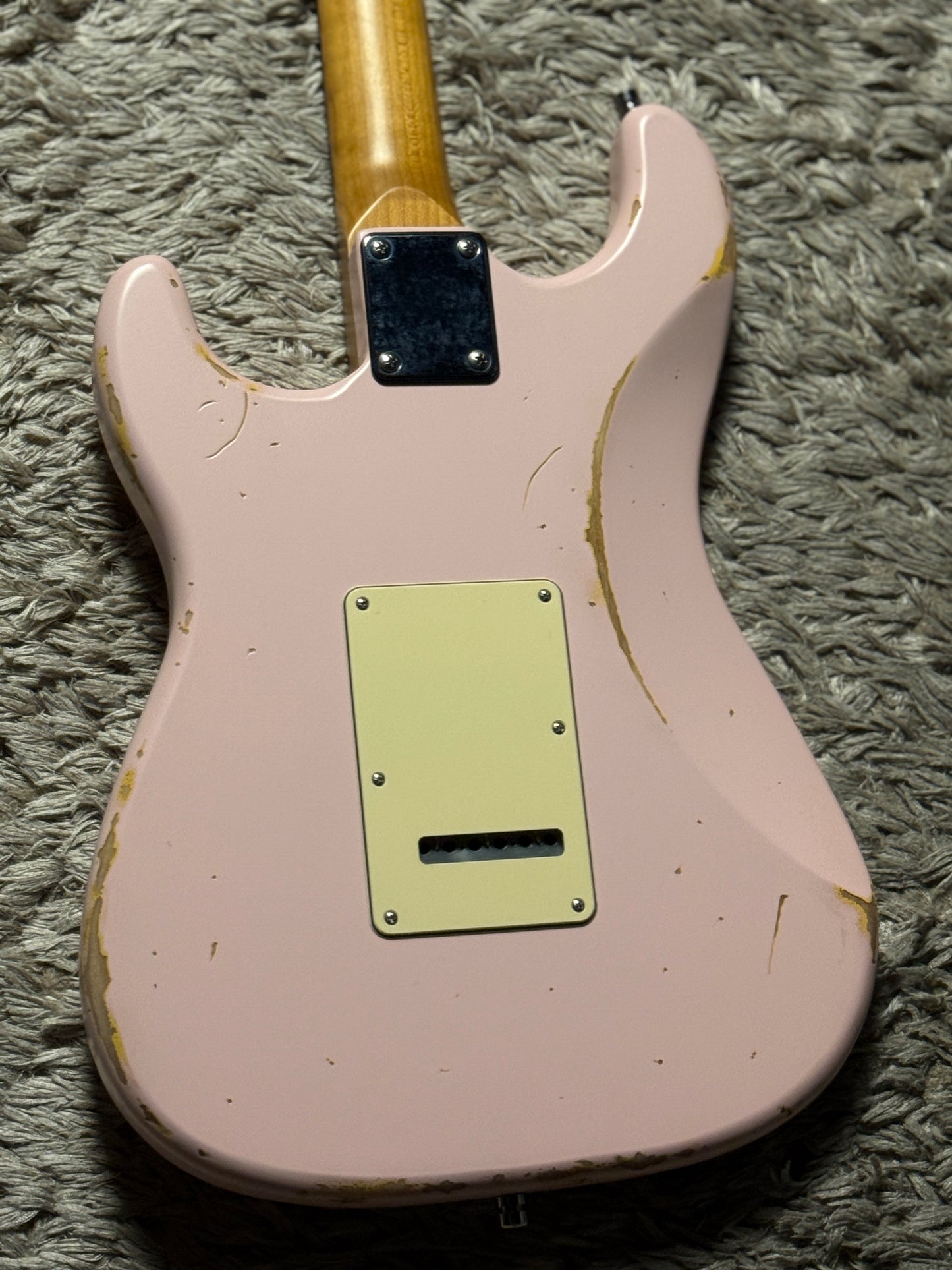 Dhatarattha Classic DST HSS in Faded Shell Pink over Purple Paisley with Rosewood FB and Nitrocellulose Lacquer Relic