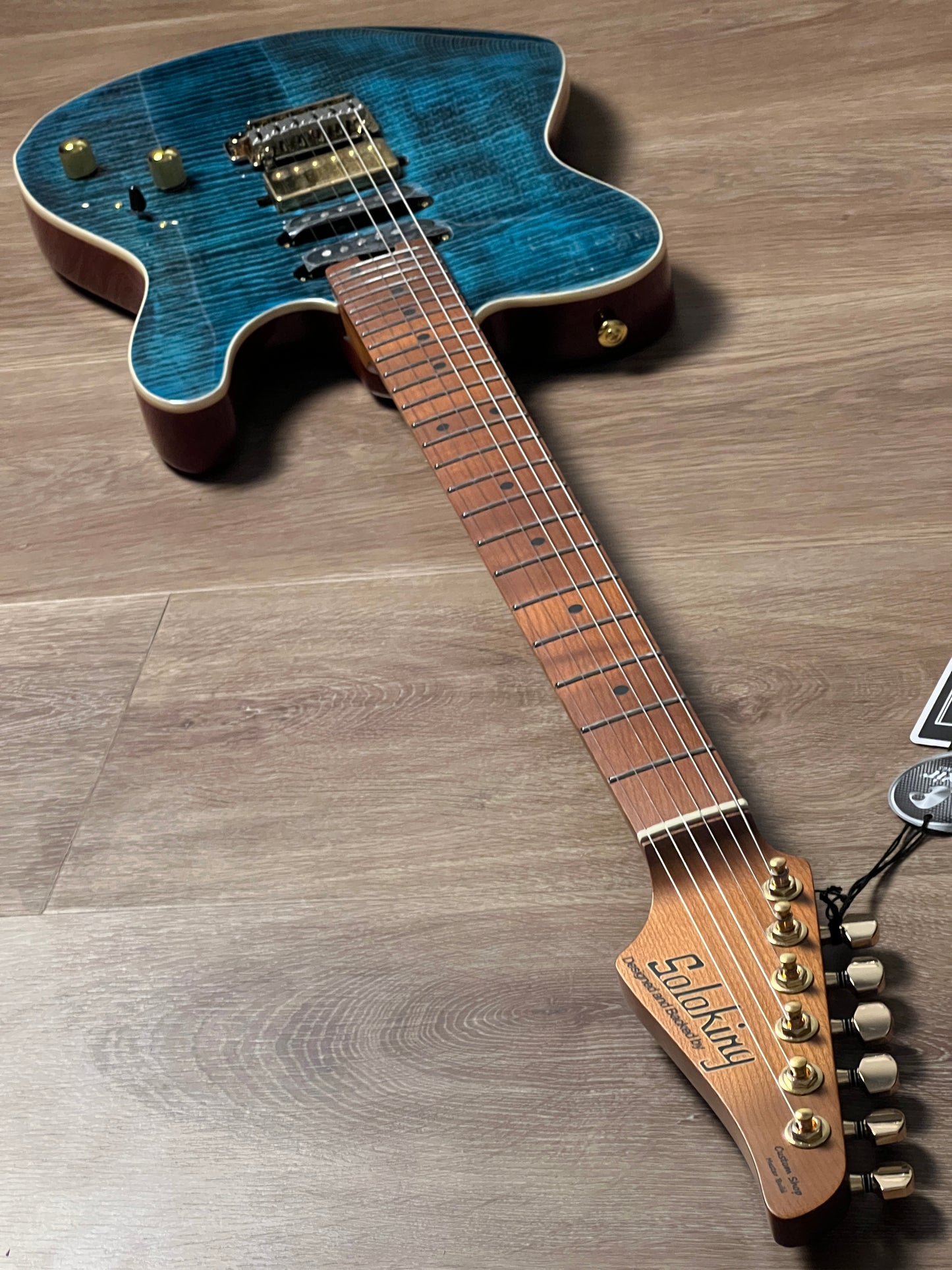 Soloking MT-1 Deluxe FM24 in Deep Sea Blue with Gold Hardware Nafiri Special Run JESCAR