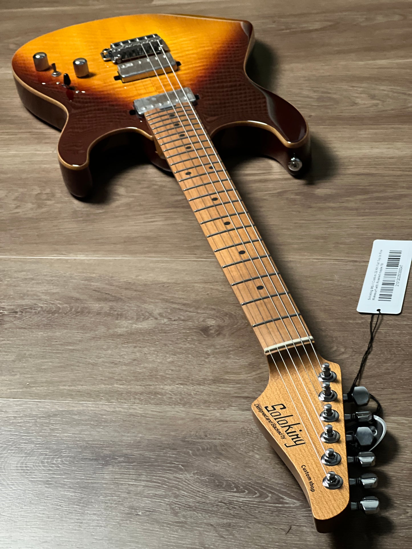 Soloking MS-1 Custom 22 HH Flat Top in Fire Wakesurf with Roasted Maple FB