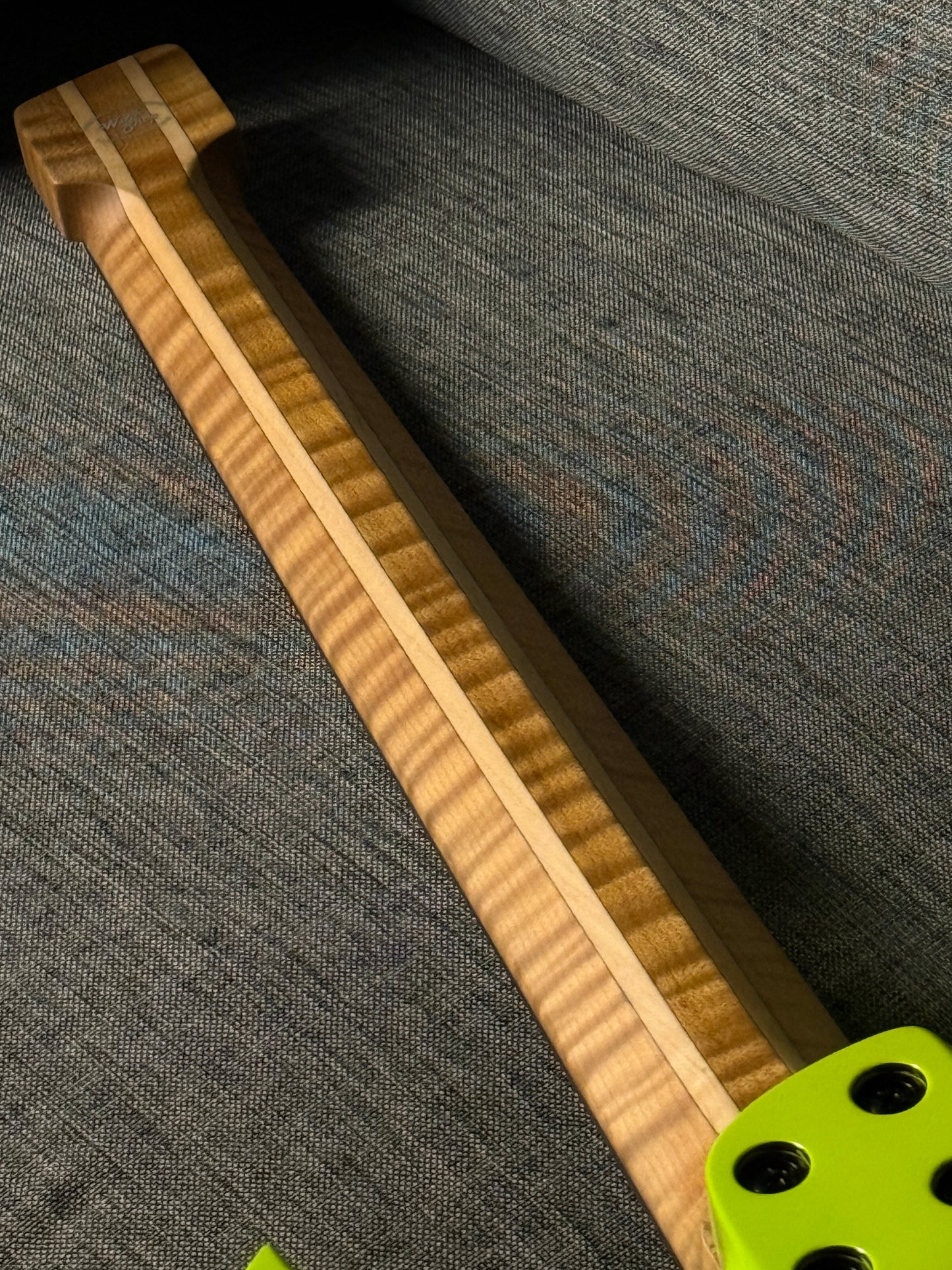 Aguda Black Hole in Neon Yellow with Flame Maple Neck Nafiri Special Run