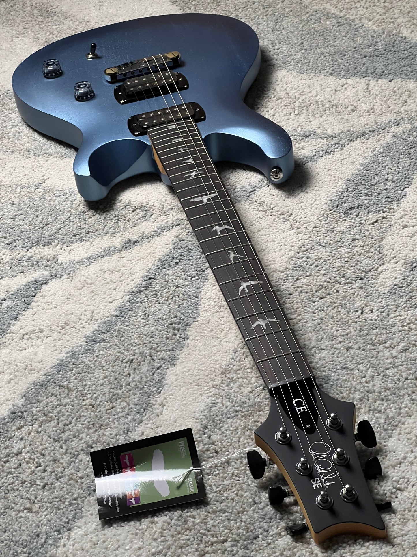 PRS SE CE 24 Standard Satin Stoptail in Satin Ice Blue Metallic