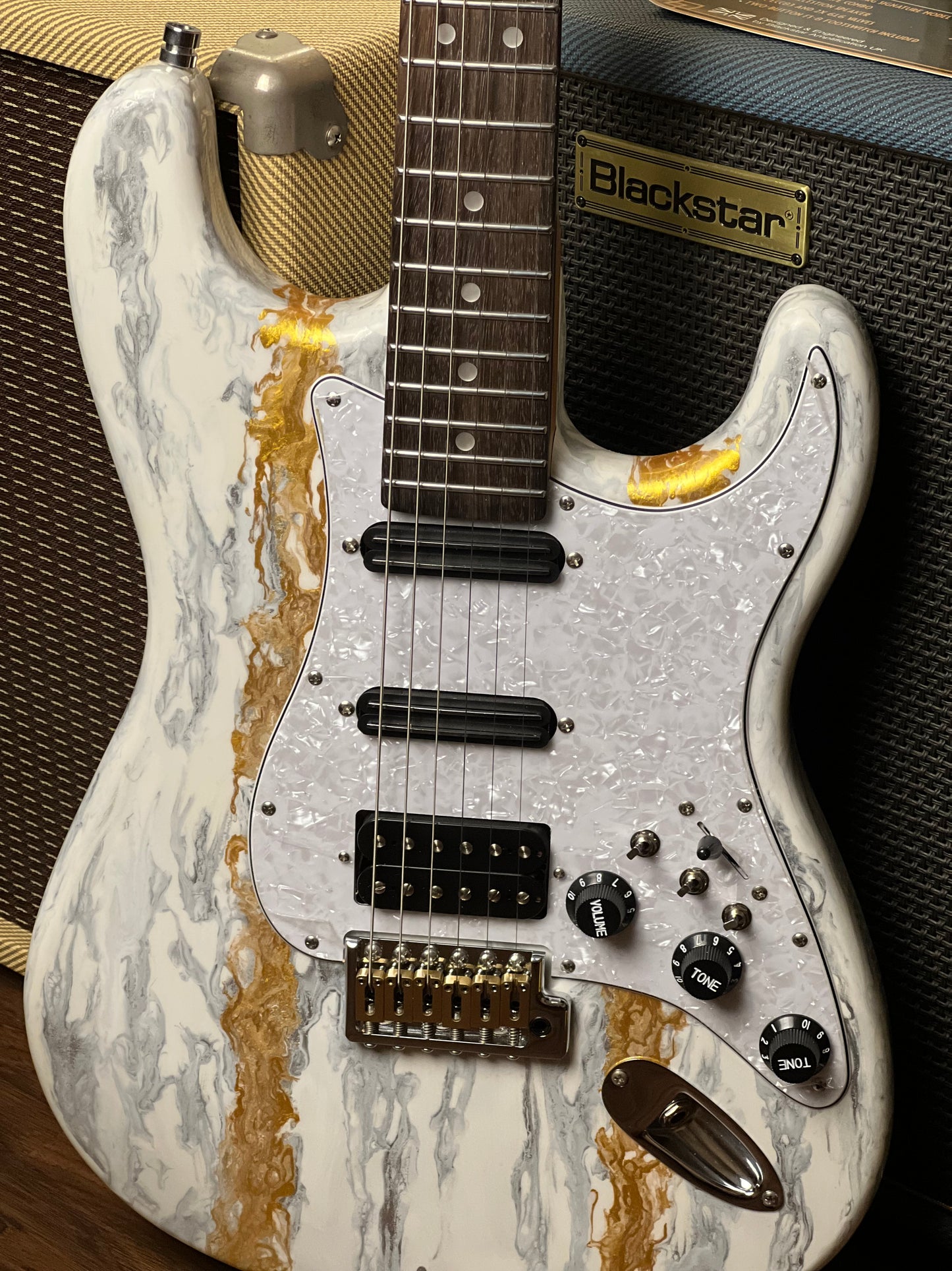 Dhatarattha Classic Modified DST HSS in White Shmear with Rosewood FB