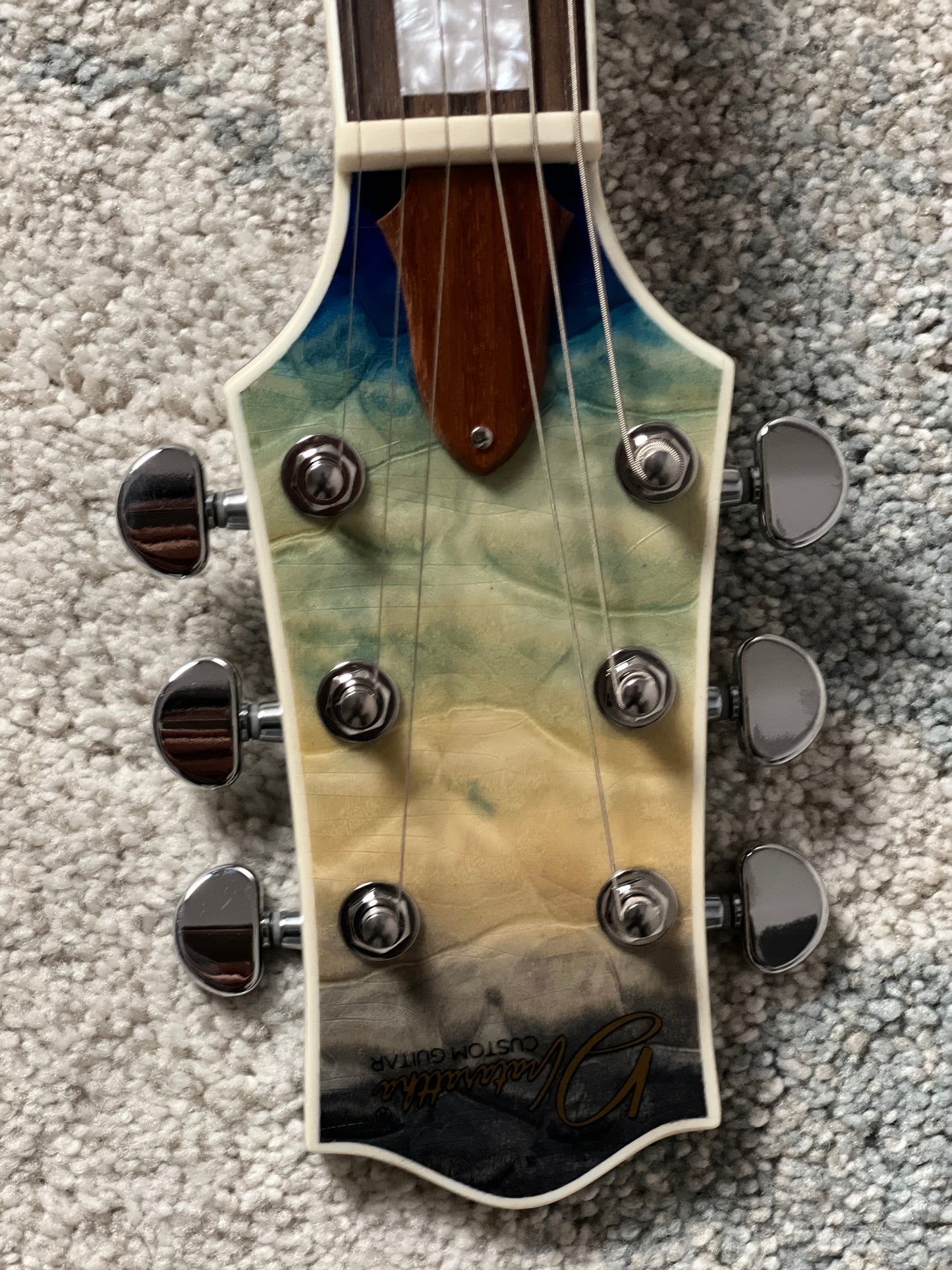 Dhatarattha Custom DLP in Ocean Storm Double Wipeout with 5A Quilt Top