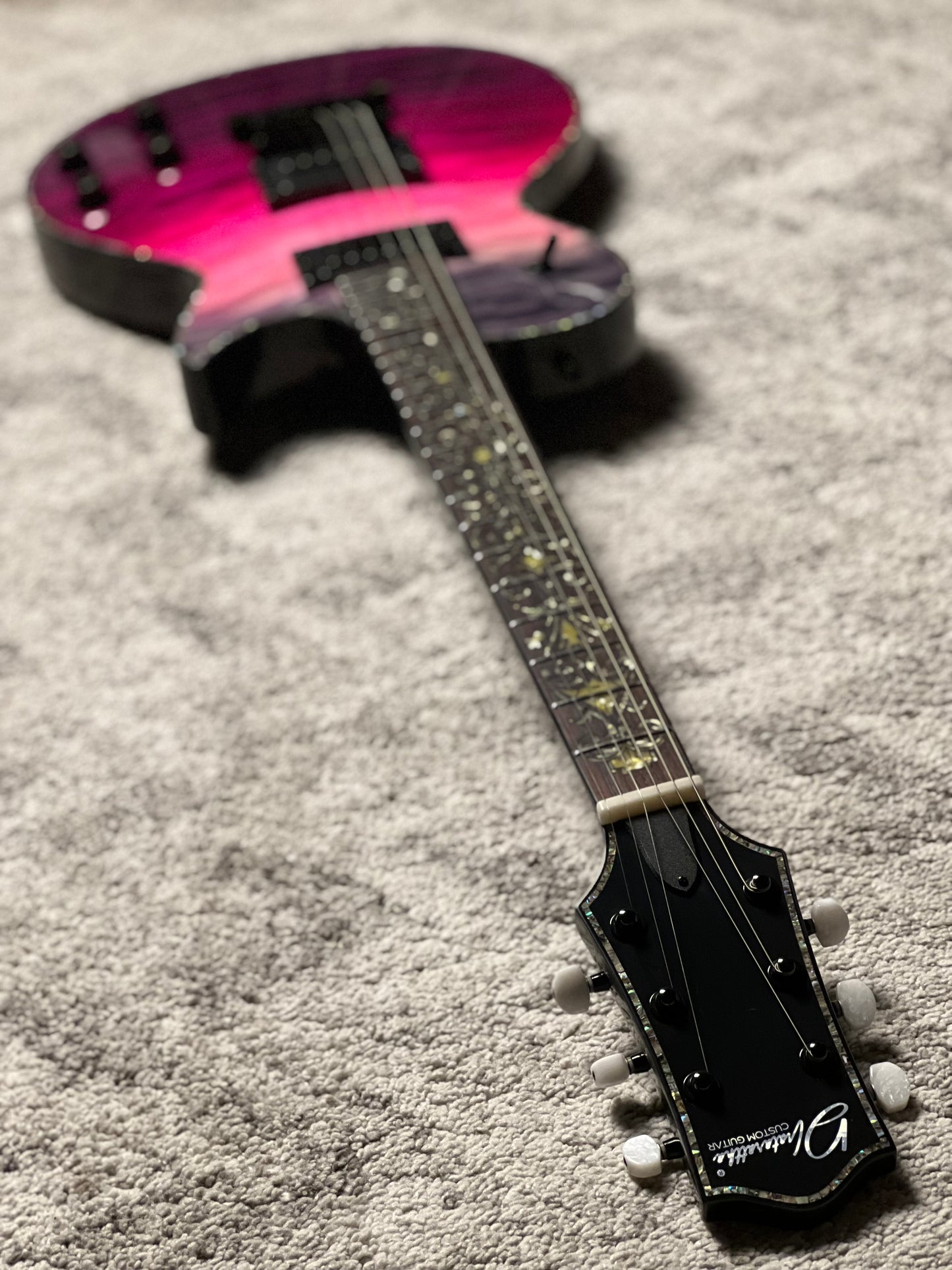 Dhatarattha Custom DLP in Purple Wipeout with 5A Quilt Top