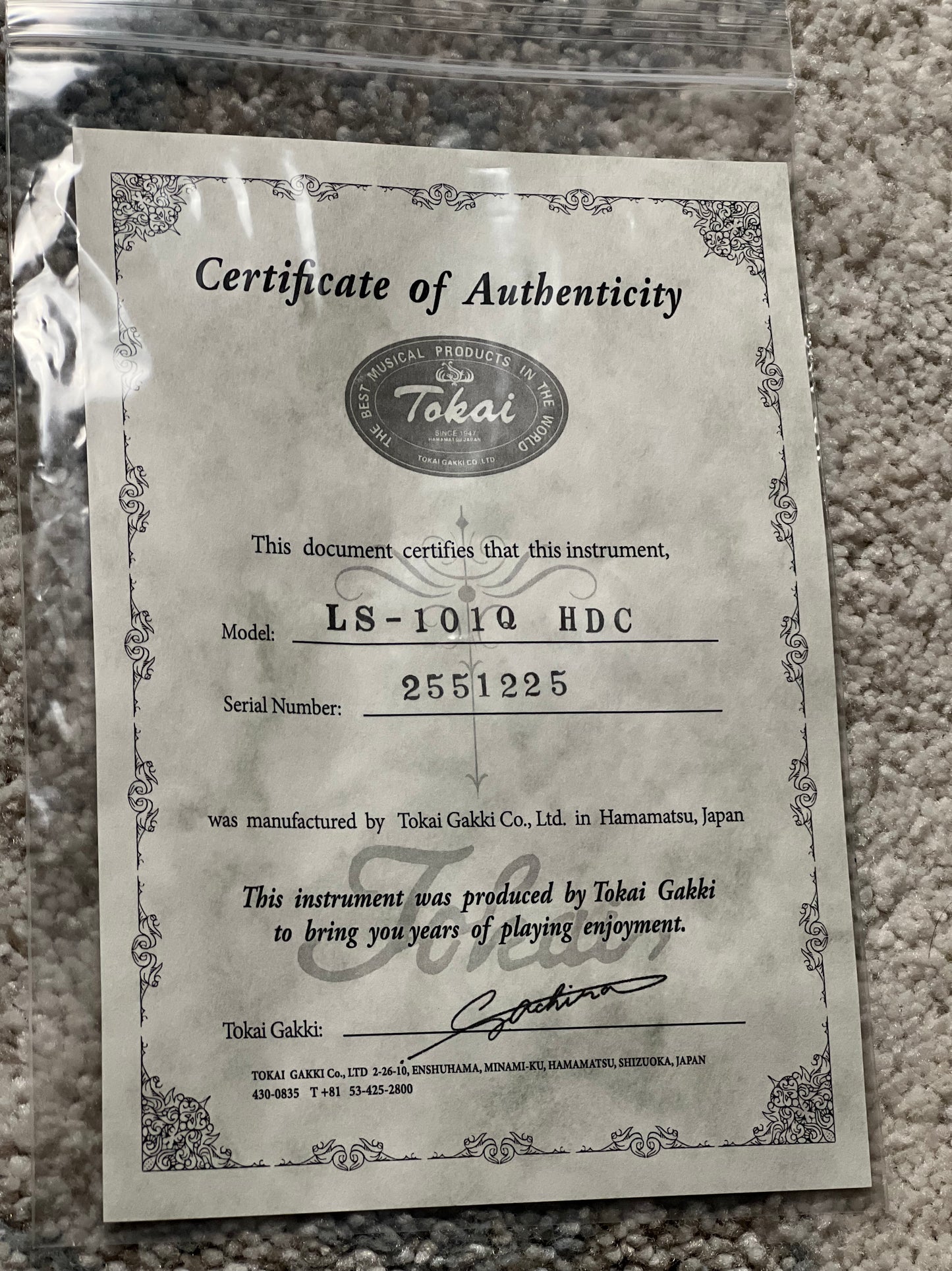 Tokai Love Rock Japan LS-101Q HDC in Heritage Dark Cherry 2551225