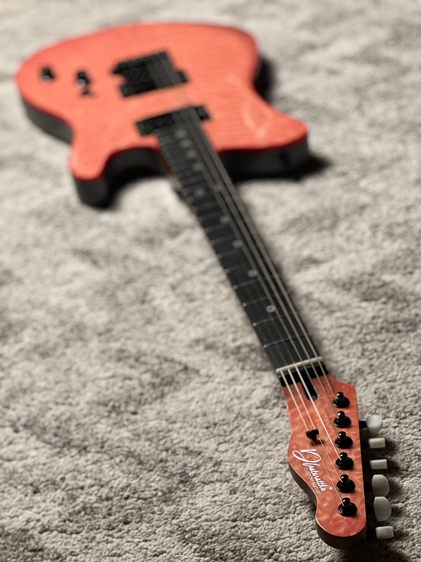 Dhatarattha Custom DTL HH Quilt in Trans Salmon Pink with Rosewood FB