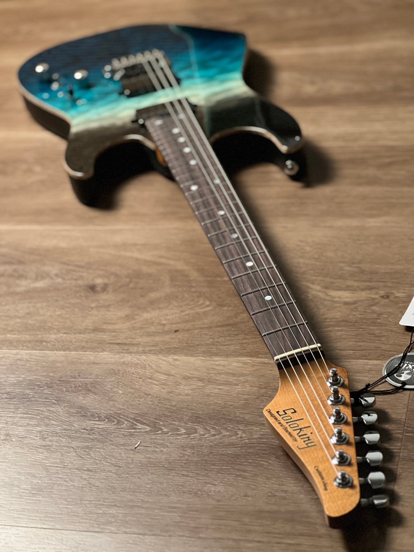 Soloking MS-1 Custom 24 HH Quilt with Rosewood FB in Ocean Storm Double Wipeout JESCAR