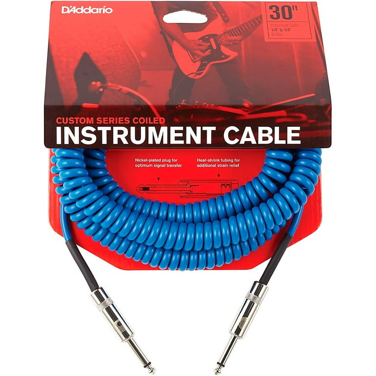 D`addario Coilet Instrument Cable 30 Ft Blue PW-CGD-30BU