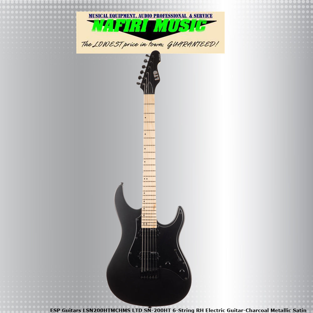 ESP Guitars LSN200HTMCHMS LTD SN-200HT 6 String RH In Charcoal Metallic Satin