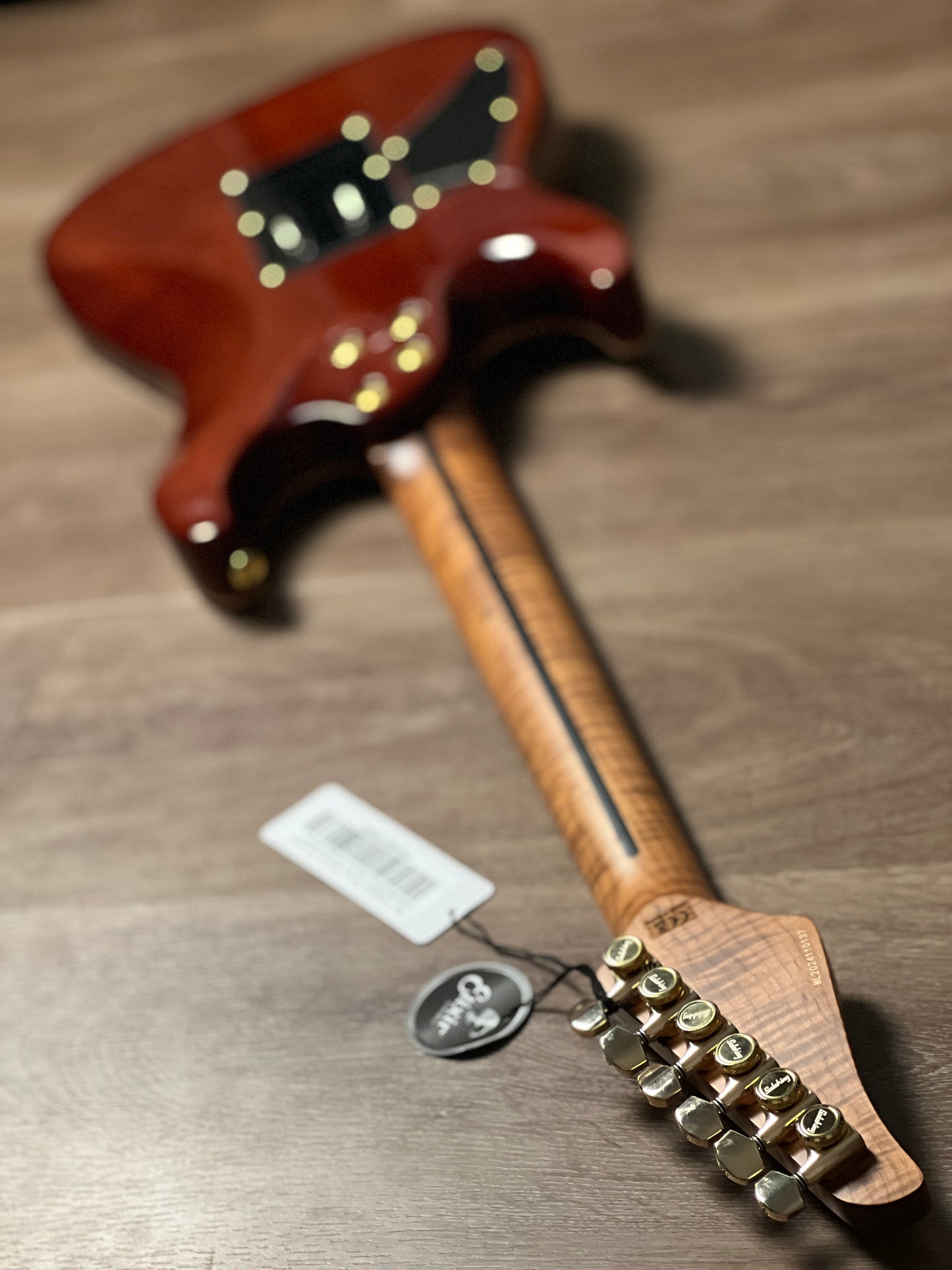 Soloking MS-1 Custom 22 HSS Flat Top One Piece Roasted Flame Neck with Entwistle PU in Bengal Burst Nafiri Special Run