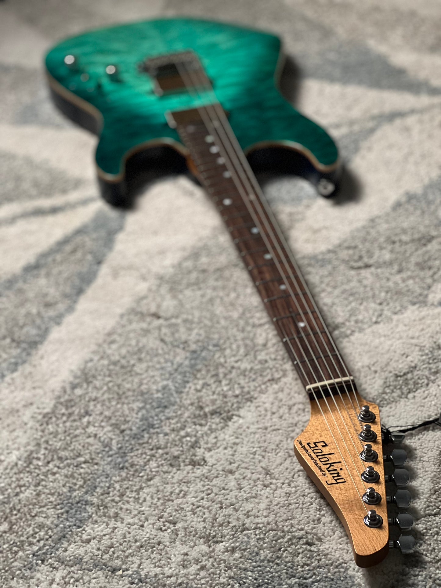 Soloking MS-1 Custom 24 HH Quilt with Rosewood FB in Turquoise Wakesurf JESCAR