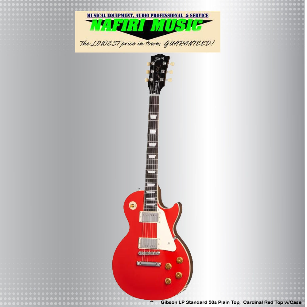 Gibson LP Standard 50s Plain Top in Cardinal Red with Case