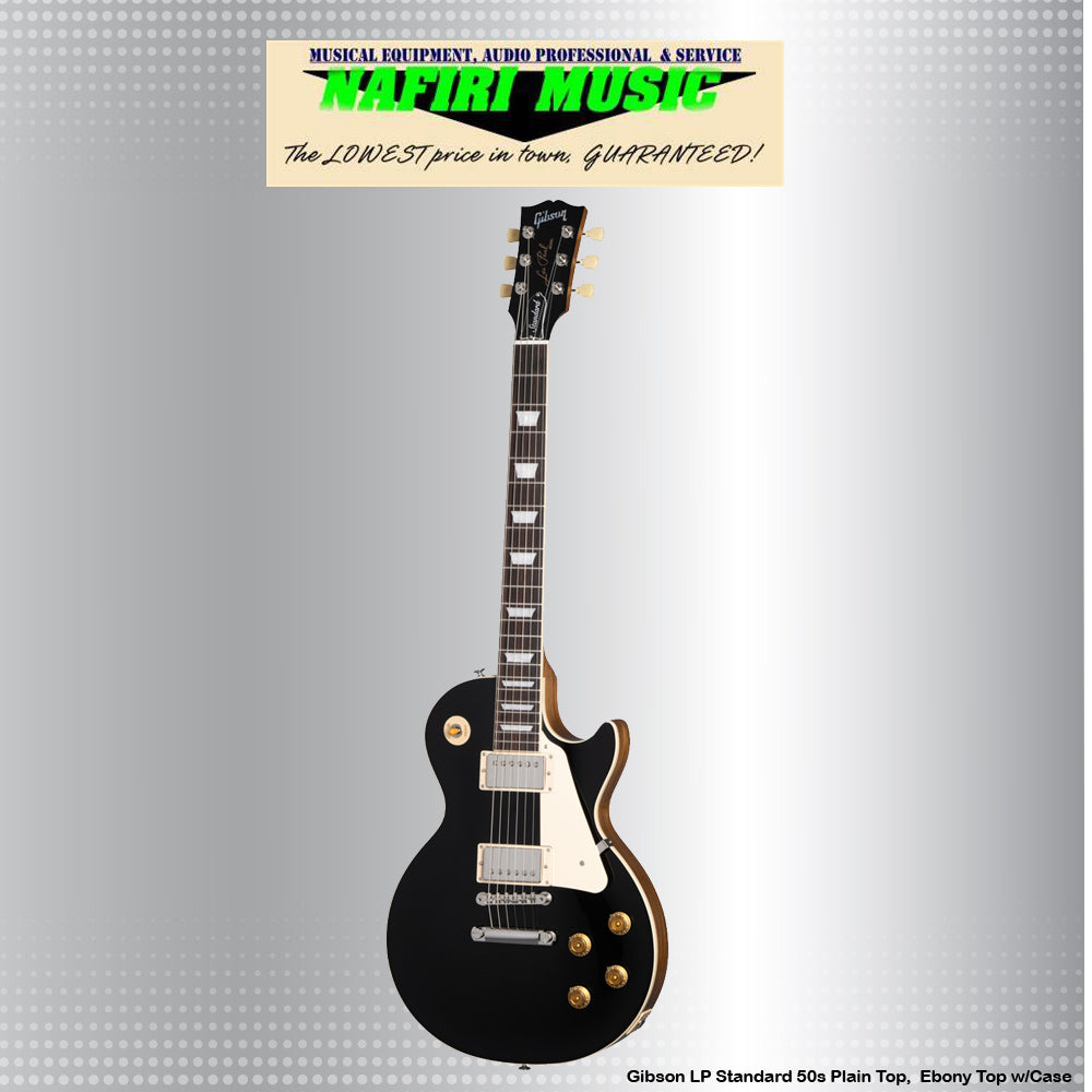 Gibson LP Standard 50s Plain Top in Ebony with Case