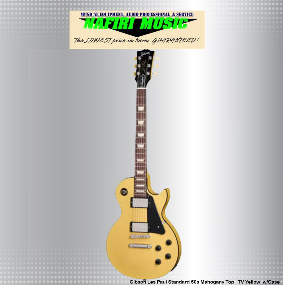 Gibson Les Paul Standard 50s Mahogany Top in TV Yellow with Case