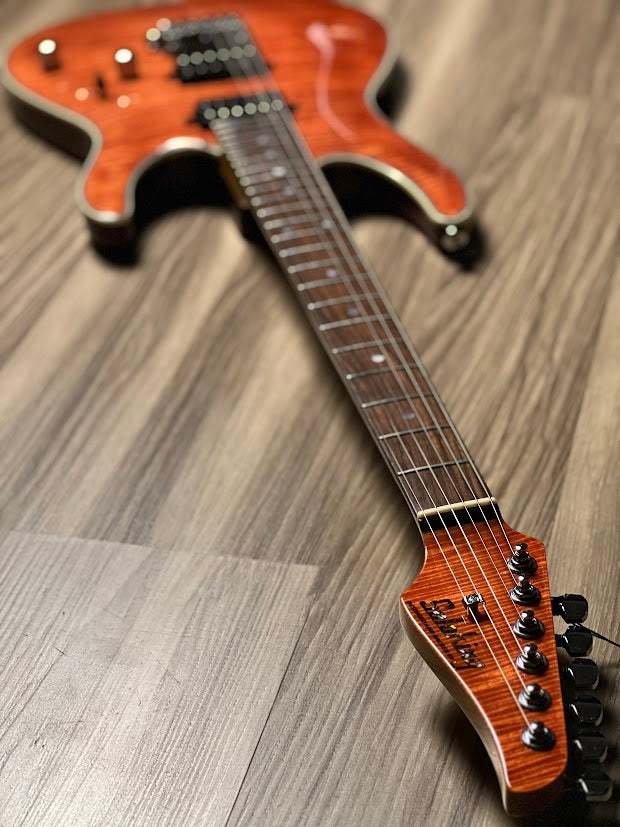 Soloking SM-24 HH FM Shredmaster with Rosewood FB in Trans Salmon Pink