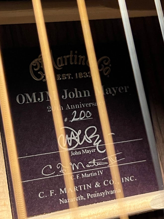 Martin OMJM John Mayer 20Th Anniversary with Platinum Gray Burst