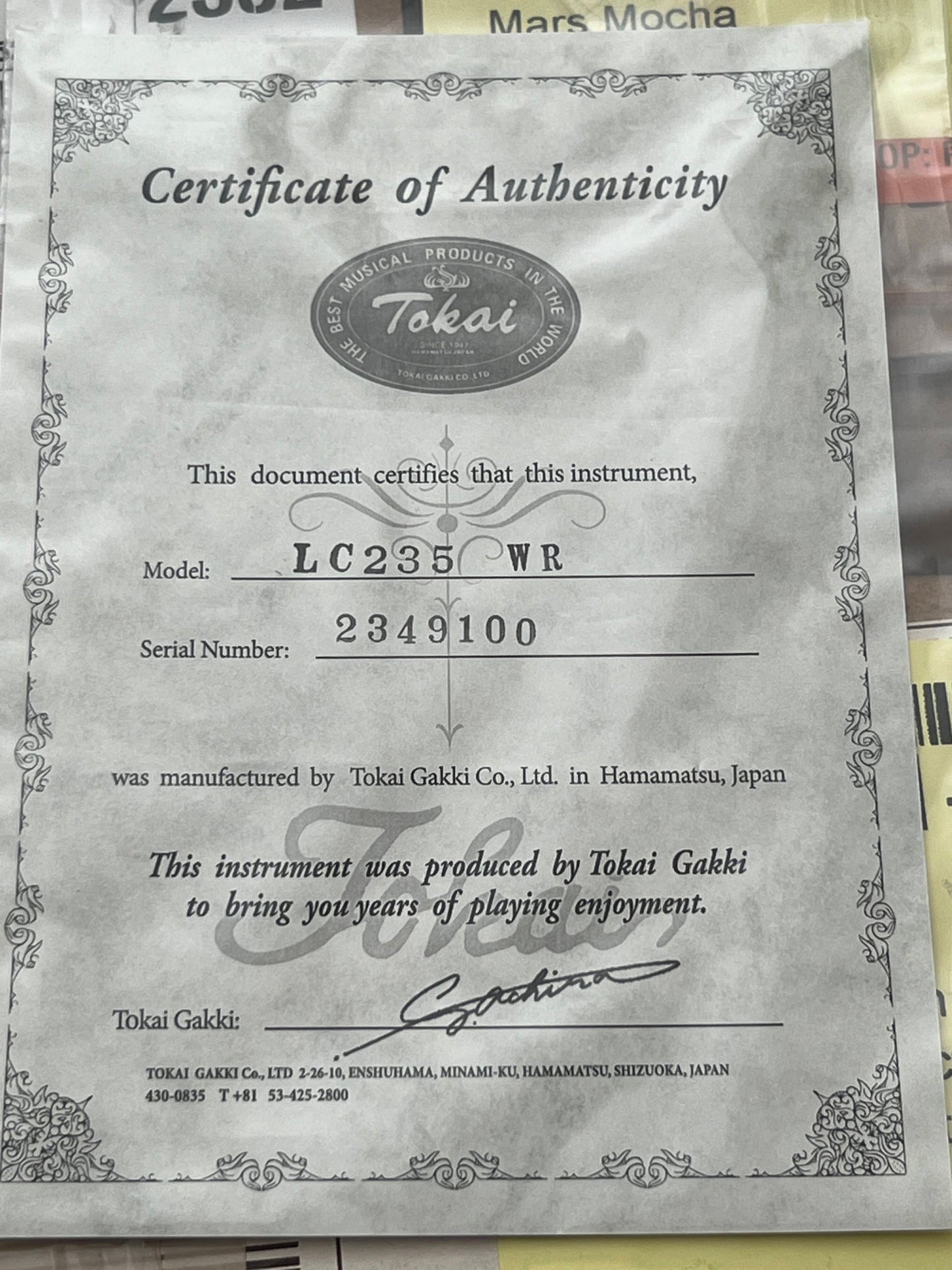 Tokai Love Rock Custom Shop LC-235 WR Premium Series in Wine Red 2349100