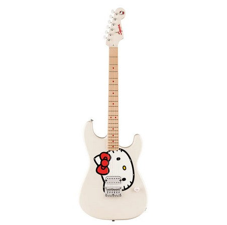 ギター Fender Hello Kitty White Stratocaster Squier by Fender Limited Edition Hello Kitty White
