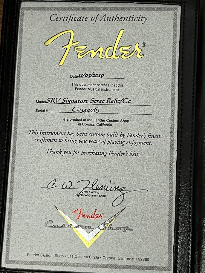 Fender Custom Shop Stevie Ray Vaughan Signature Stratocaster Relic Faded 3-Tone Sunburst CZ544063