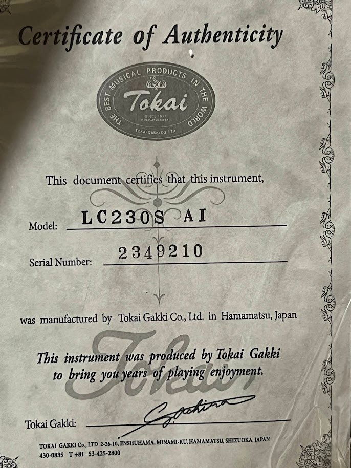 Tokai Love Rock Custom Shop LC-230S AI Premium Series in Antique Ivory 2349210