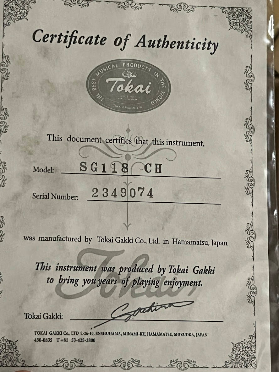 Tokai SG-118 Vintage Series Japan in Cherry 2349074