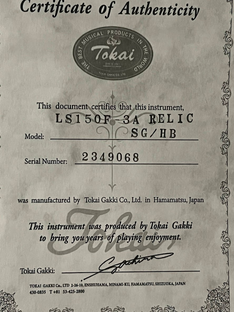 Tokai Love Rock LS150F-3A-RELIC SG/HB Premium Series Japan 3A Solid Flame Top in Honeyburst S/N 2349068