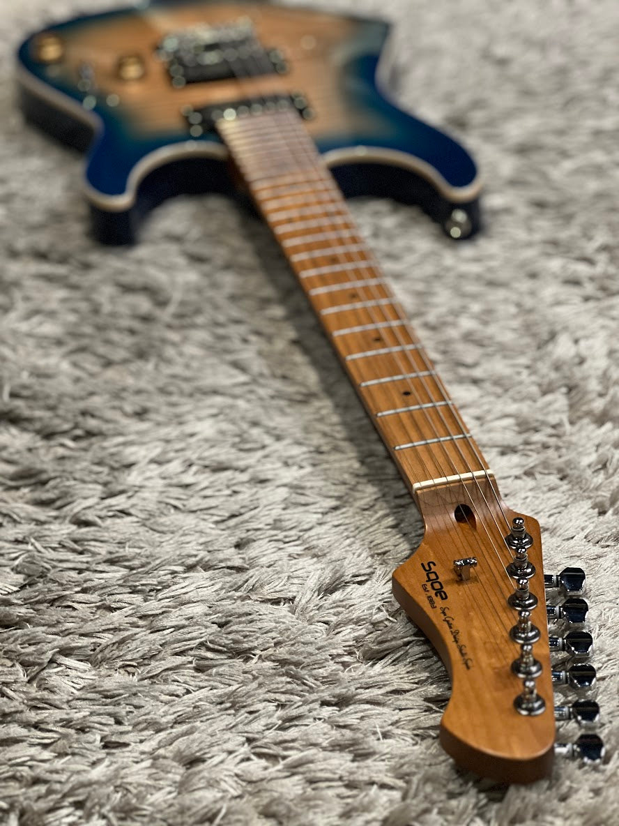 SQOE SEIB650 HH Roasted Maple Series in Natural Blue Burst