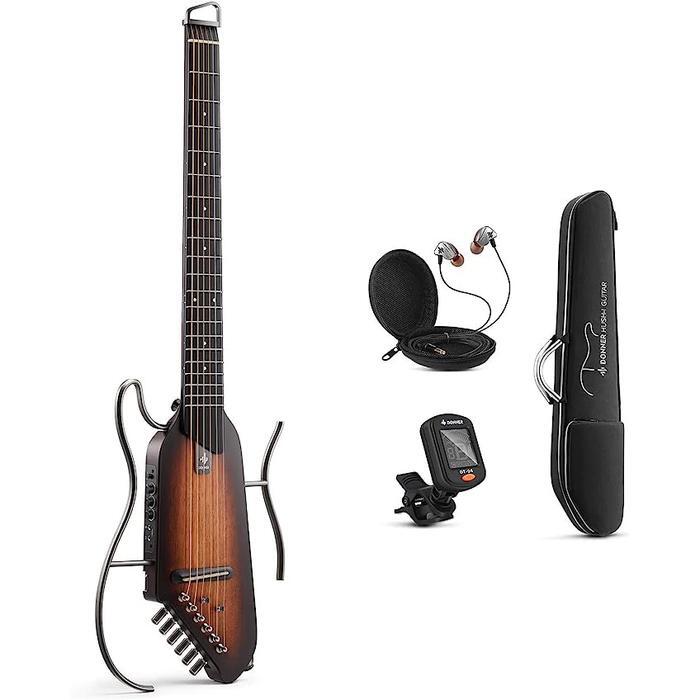 Donner HUSH-I サンバースト Donner HUSH-I Silent Guitar In Sunburst w/Bag – nafiriguitar.com