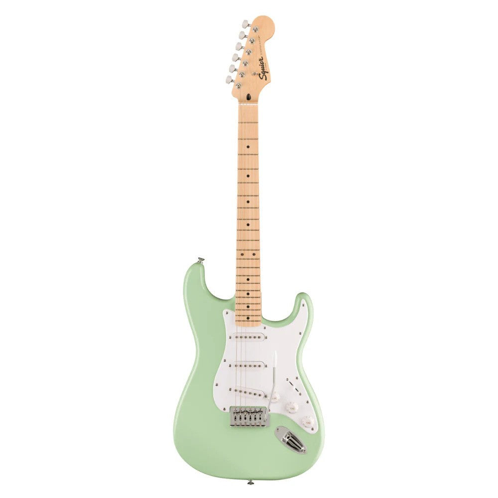 Squier FSR Sonic Stratocaster w/White Pickguard, Maple FB in Surf Green