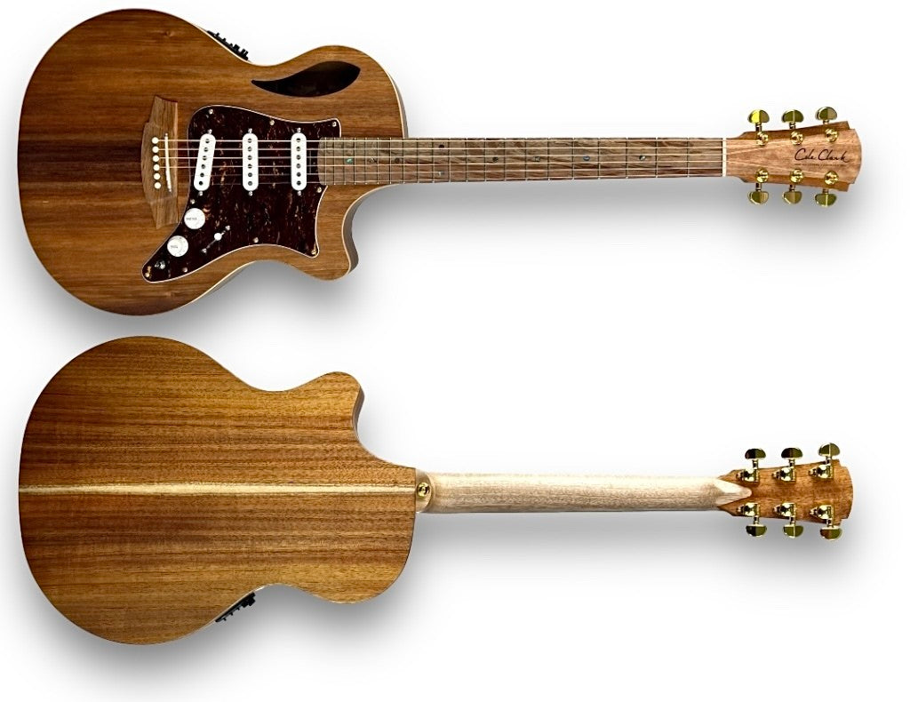 Cole Clark True Hybrid TL2EC-BLBL-SSS Acoustic Electric Guitar in Natural