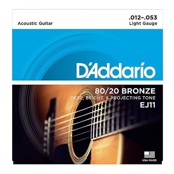 D'addario EJ11 80/20 Bronze Light Acoustic Guitar String, 012-053