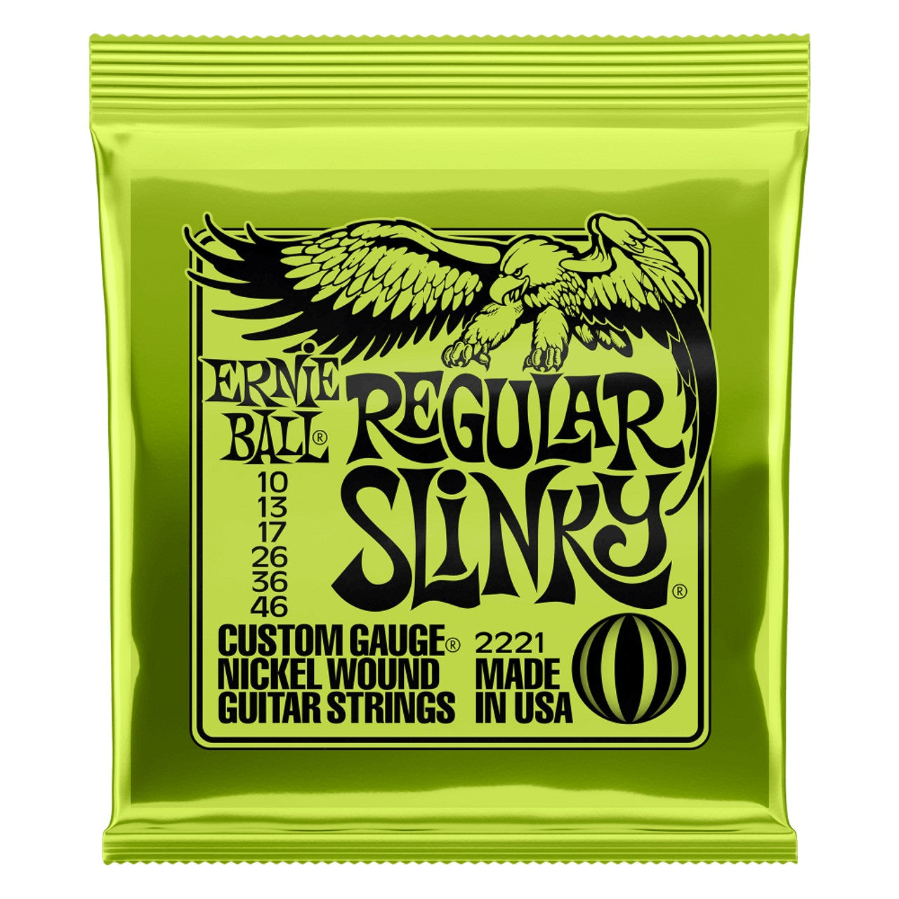 Ernie 2221 Ball Regular Slinky Nickel Wound Electric Guitar Strings, 10-46