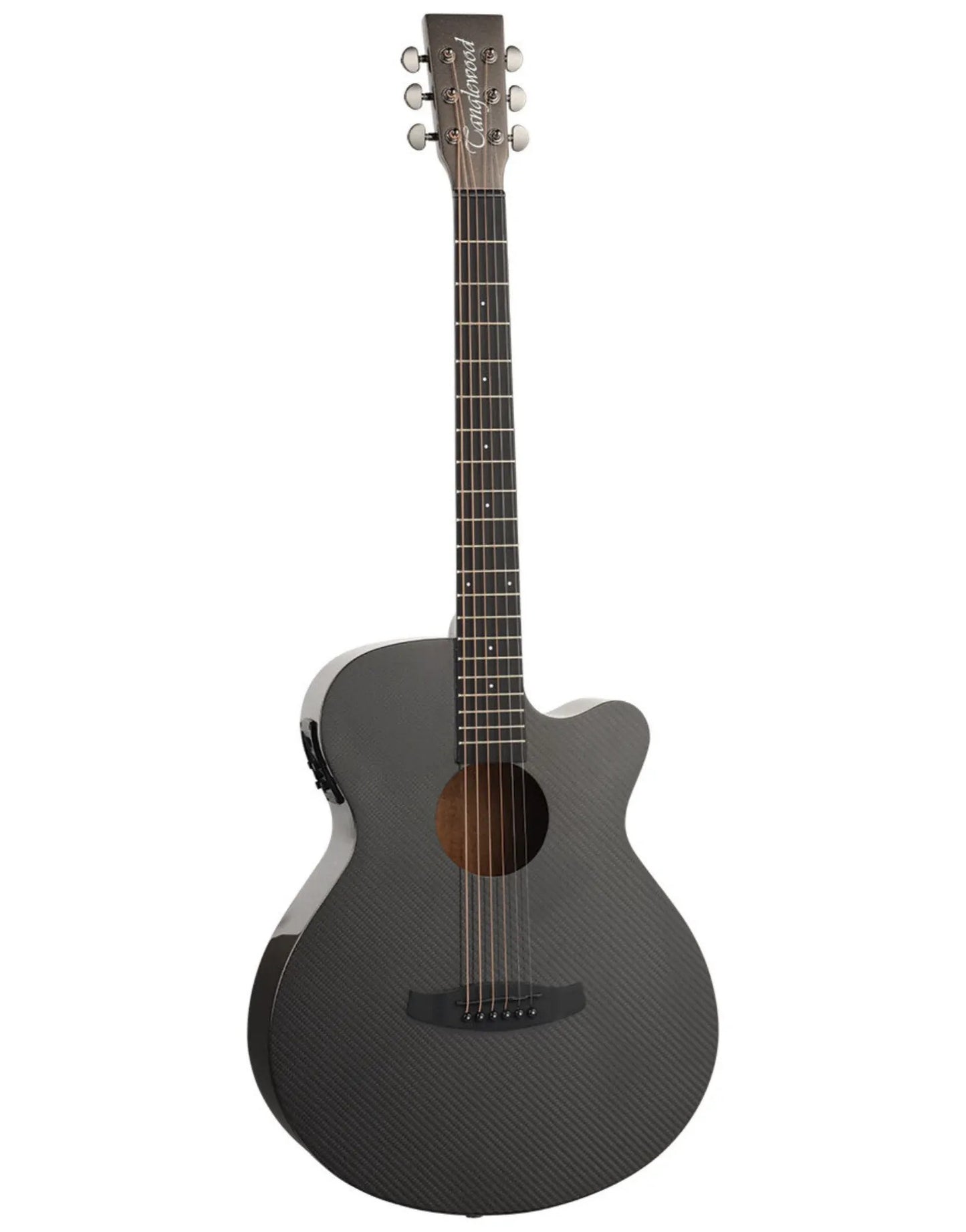 Tanglewood TW4-CE-CBN Winterleaf Carbon Fibre Top SuperFolk Acoustic w/ Pickup in Metallic Grey Gloss