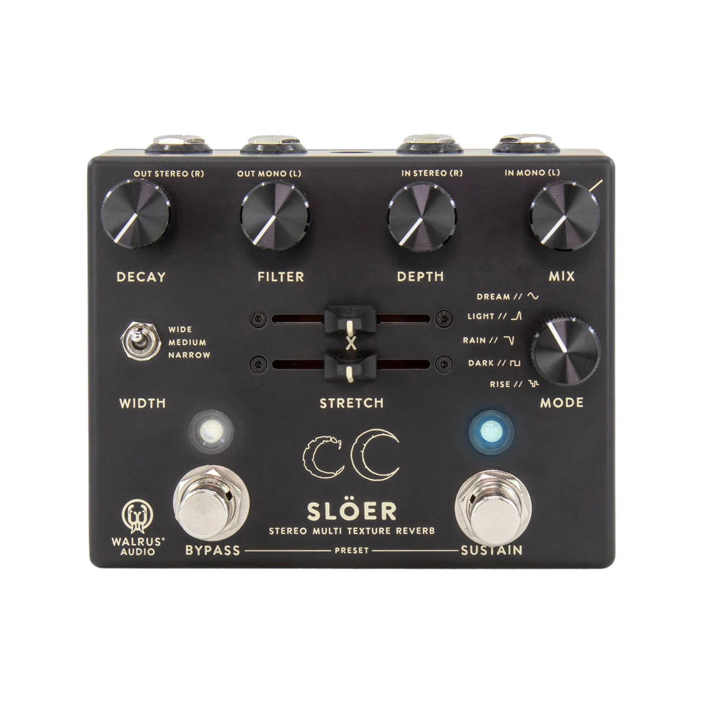 Walrus Audio SLOER Stereo Ambient Reverb Guitar Effects Pedal in Black