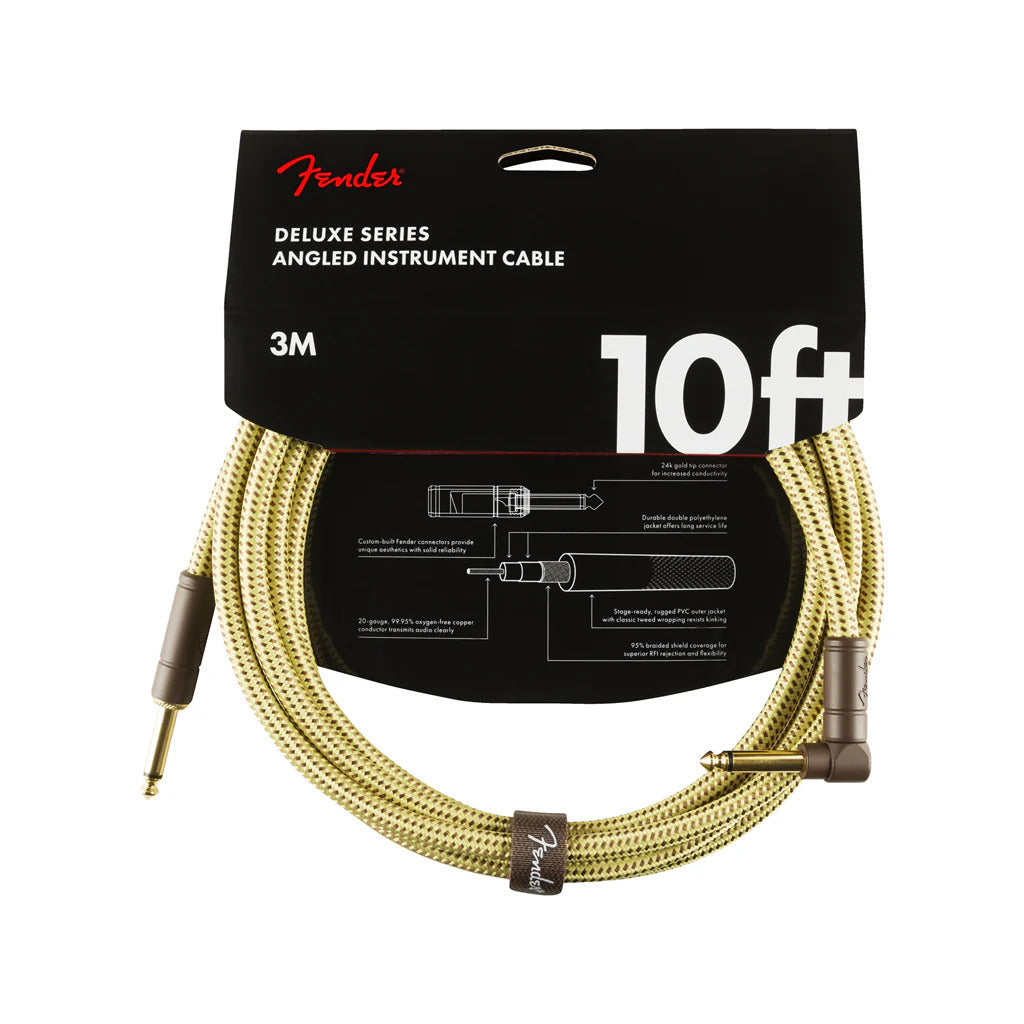 Fender Deluxe Series Angled Cable 10ft Tweed