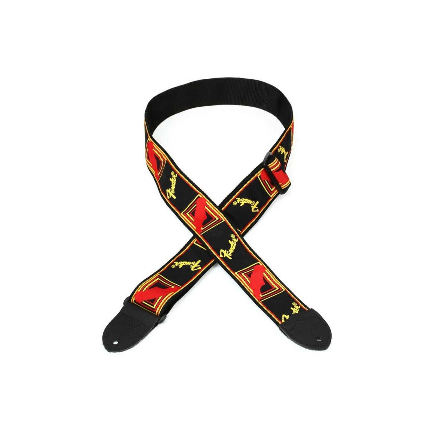 Fender 2 Inch Monogrammed Strap in Black/Yellow/Red