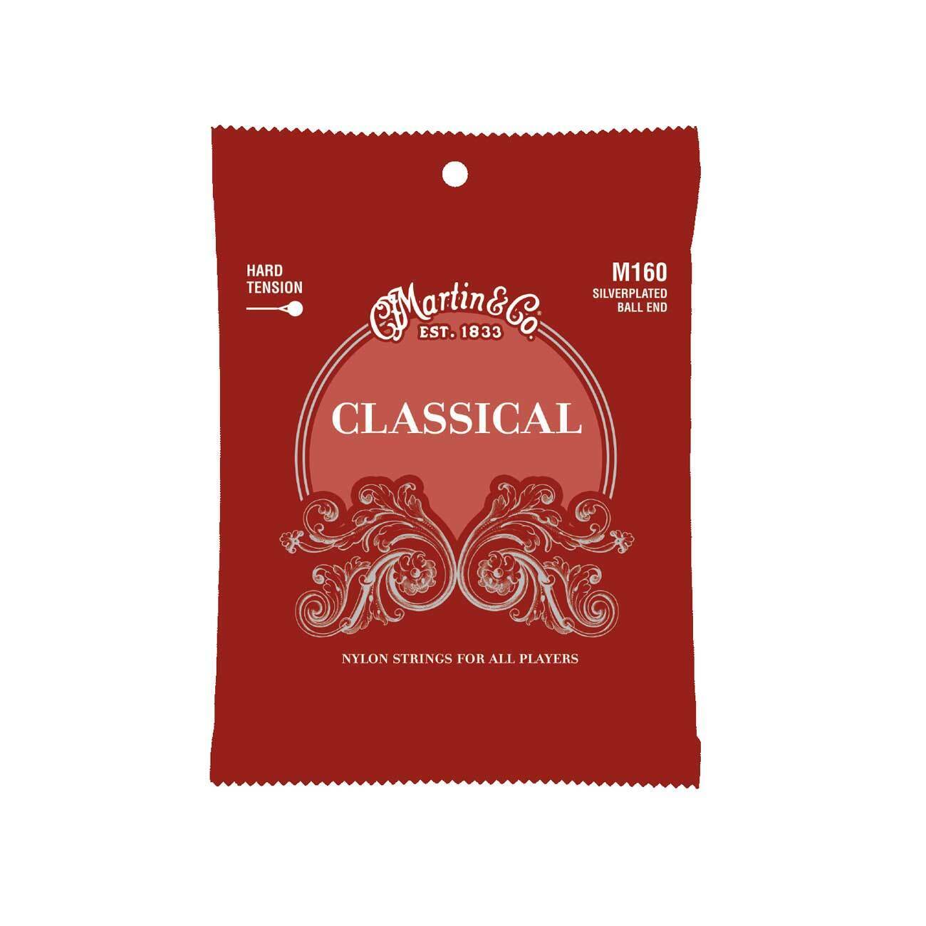 Martin M160 Classical Silver-Plated Ball End Nylon Strings - Hard Tension