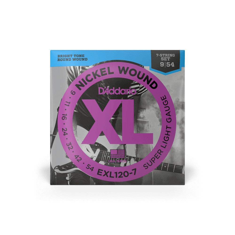 D'addario EXL120-7 Strings Nickel Wound Guitar , 09-54