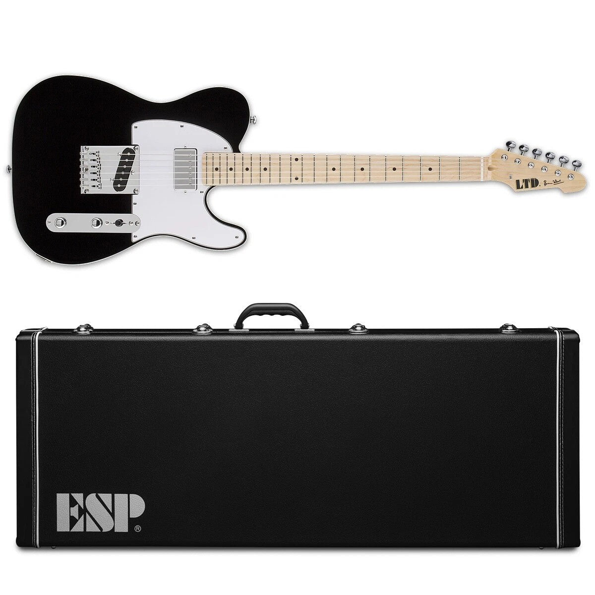 ESP LTD Ron Wood in Black With Hardshell Case